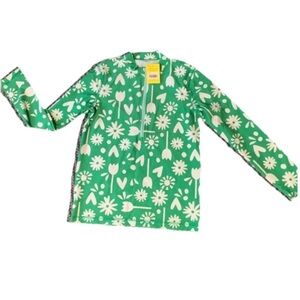NWT Primary Swim Green Zip Up Rash Guard 8-9